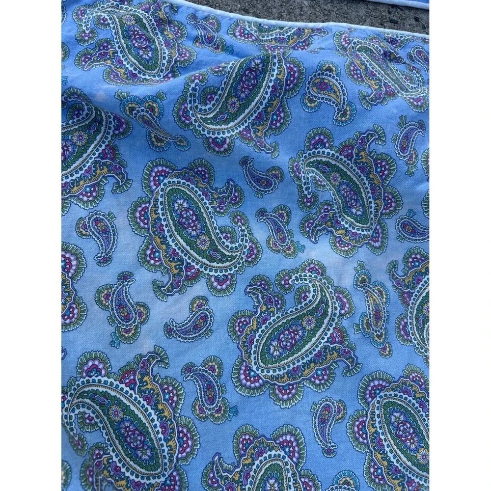 Ralph Lauren Pillow Shams 26x26 Blue Paisley Cotton Made in Italy 2pc Set
